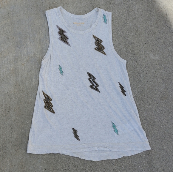 SUPER RARE Zadig & Voltaire Zen Embroidery Beaded Lightning Bolts⚡️S EUC - Picture 2 of 9